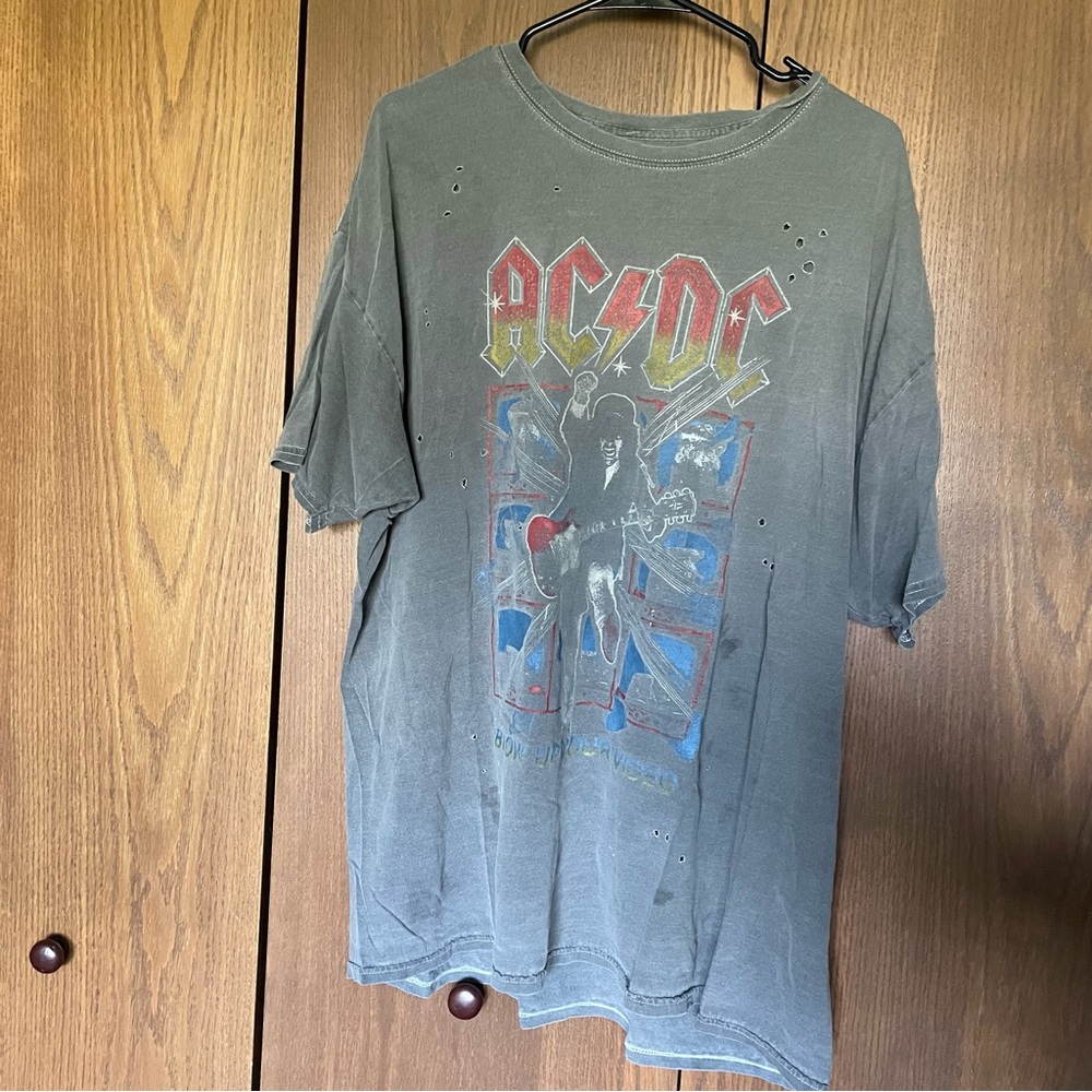 Urban Outfitters Gray AC/DC Graphic Tee
